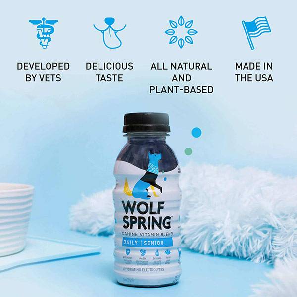 vitamins & food booster for senior dogs, wolf spring, supplements & electrolytes for senior dogs, features