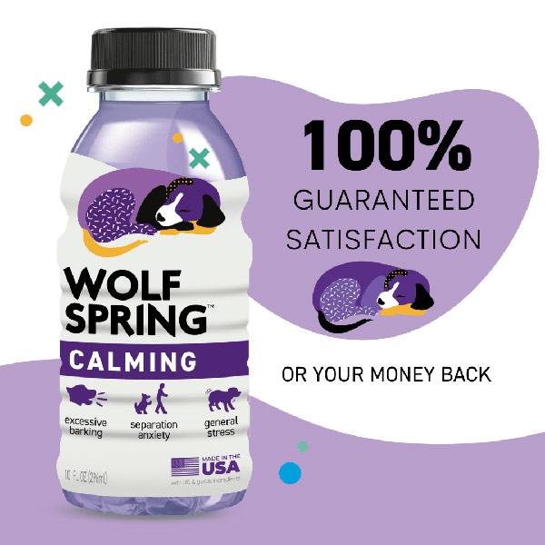 calming supplements for dogs, guaranteed satisfaction, separation anxiety treatment for dogs, wolf spring, ingredients